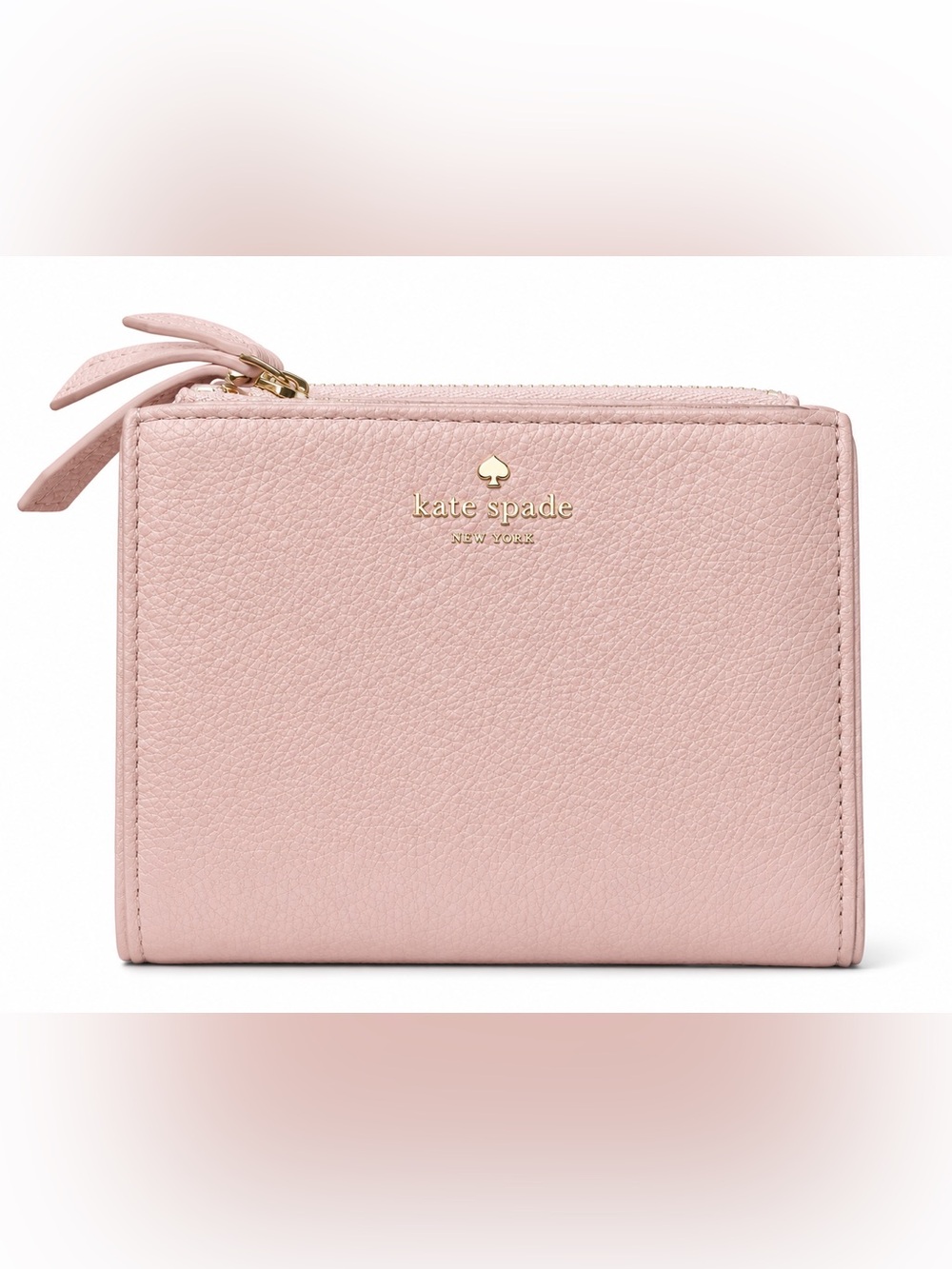 kate spade Blush Pink Pebbled Leather Zip Wallet